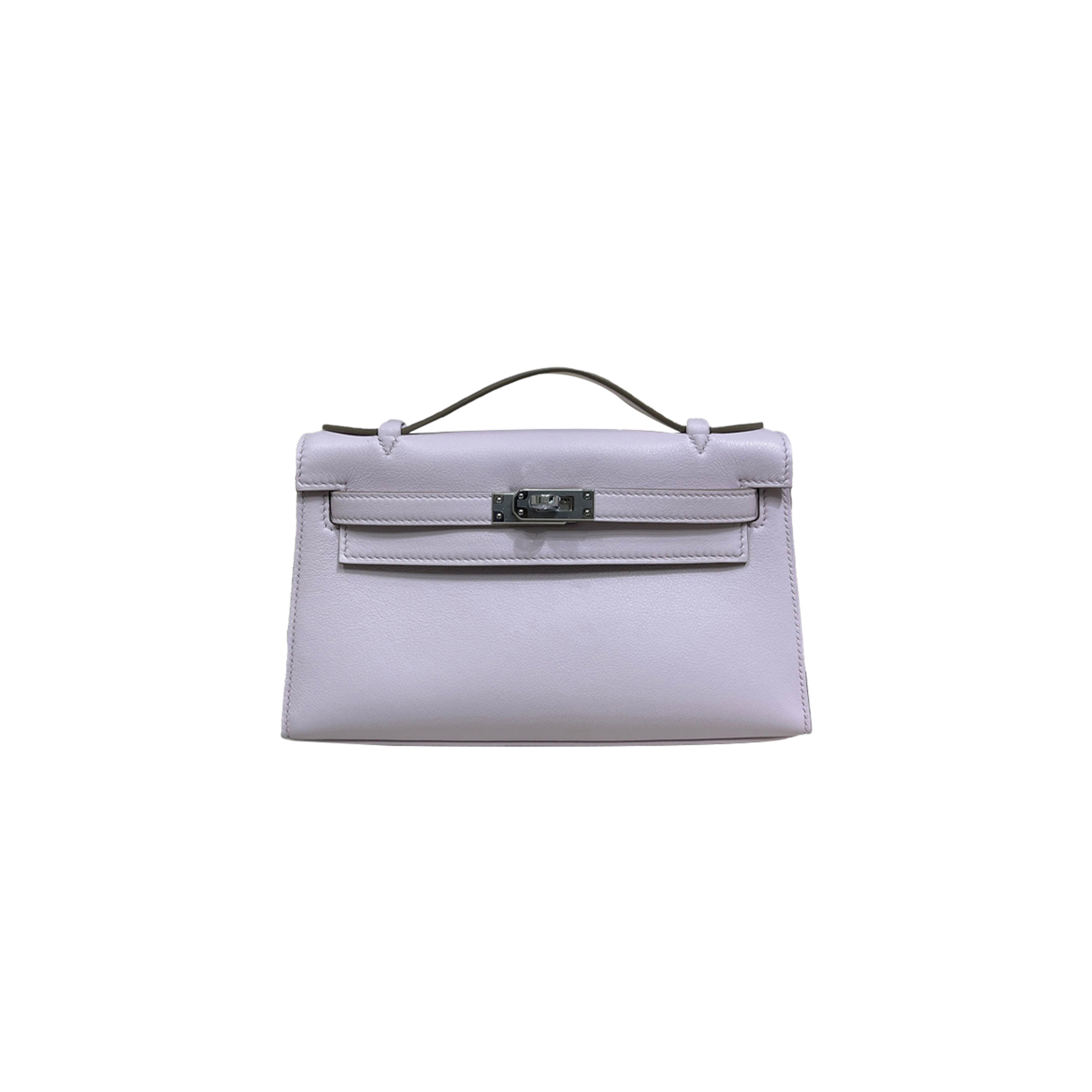 HERMÈS KELLY GENERATION 22CM ORIGINAL IMPORTED SWIFT LEATHER FANTASY PINK PURPLE GOLD AND SILVER BUCKLE (22*14*7cm) 